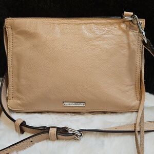 Rebecca Minkoff M.A.C. Morning After Clutch Crossbody Nude Pebbled Leather